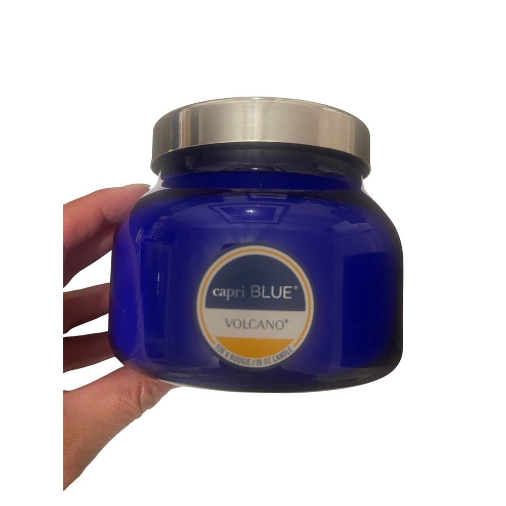 ANTHROPOLOGIE Capri Blue Volcano Signature Blue Jar Candle 19 oz Tropical NEW
